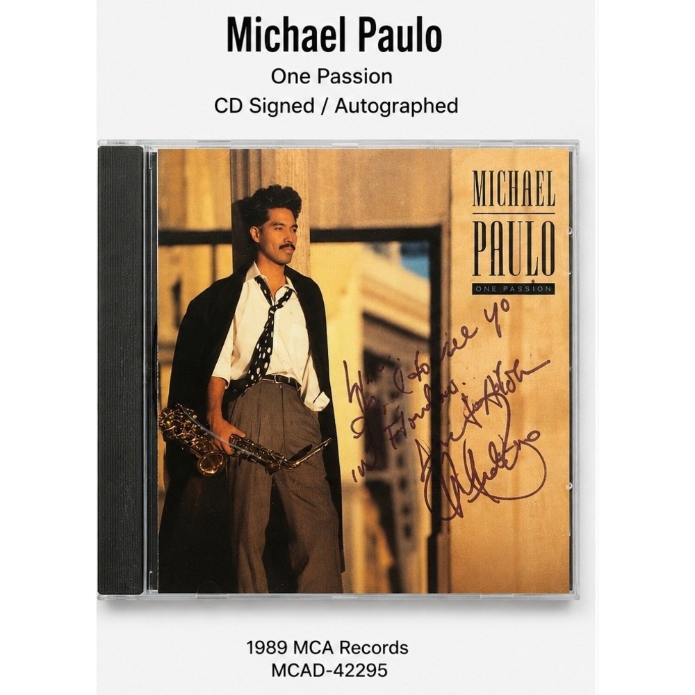 Michael Paulo One Passion CD 1989 MCA Records MCAD-42295 Signed Autographed Jazz